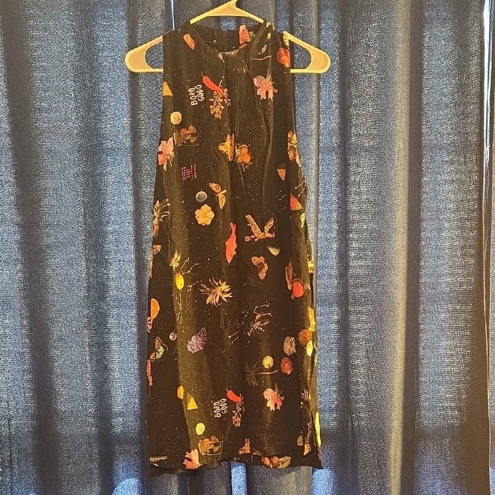 Farm Rio Floral Black Mini Dress